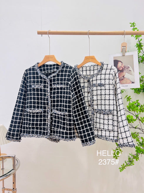 HELLO FASHION Tweed Coat